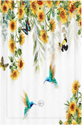 Yellow Sunflower Blue Hummingbird Butterfly 1 Gang No Device Light Switch Cover Decorative Rustic Farmhouse Floral Botanical Plant Single Blank Electrical Wallplate Switchplate for Bathroom