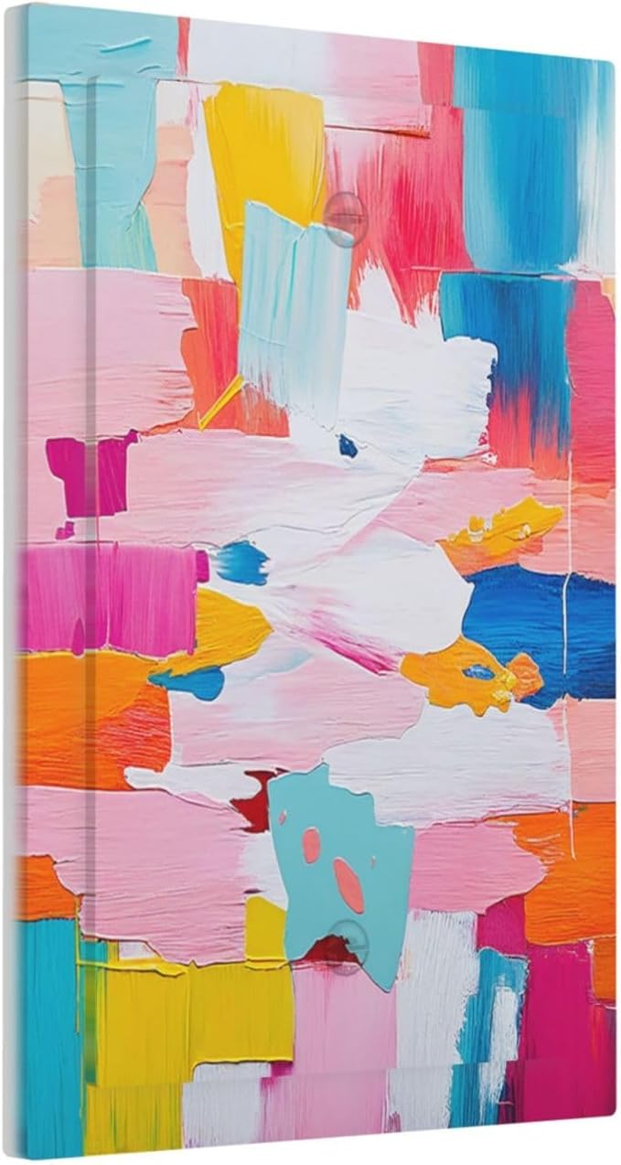 Light Switch Cover Plate Multicoloured Modern Watercolor Oil Painting 1 Gang No Device Blank Electrical Wall Plates Faceplate Decorative Switch Plate for living Room Bedroom Decor