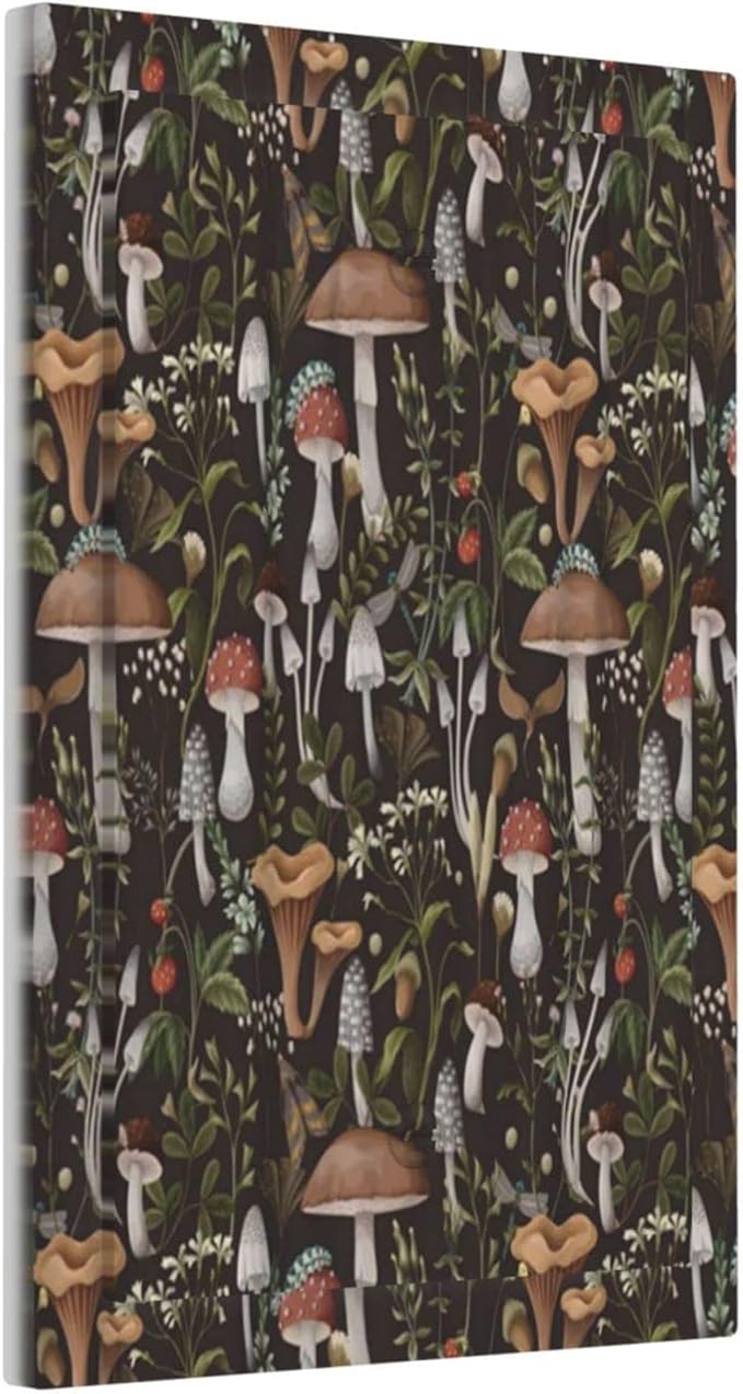 Funky Retro Vintage 70s 60s Boho Hippie Mushroom 1 Gang No Device Light Switch Cover Decorative Single Blank Wall Plate Covers Bohemian Floral Electrical Switchplate Faceplate for Bathroom