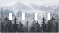 Misty Forest Nature Tree Mountain Birds Light Switch Covers Quad Toggle Electrical Faceplate 4 Gang Wall Plate Decorative Switch Plates for Bed Room Living Room Decor