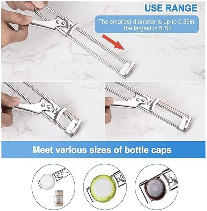 (2pcs) Master Opener Adjustable Jar & Bottle Opener, Adjustable Multifunctional Stainless Steel Can Opener Jar Lid Gripper, Manual Jar Bottle Opener Kitchen Accessories