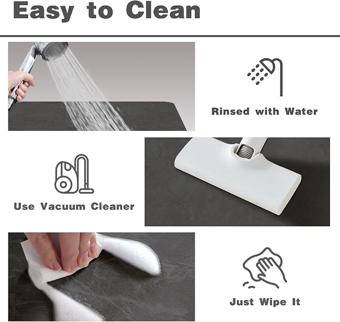 Bath Mat, Bathroom Rugs Non Slip Washable Thin Absorbent Quick Dry Bath Mat Fits Under Door Bathroom Floor Mat Perfect for Bath, Shower, or Sink 24"x60" Dark Grey