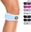 Sleeve Stars Swedish Brand Patellar Tendon Support Strap for Women & Men Effective Osgood Schlatter Knee Brace Youth & Kids Knee Brace with 3 Adjustable Length fits 12"-24" (Pair/Light Blue/Adult)