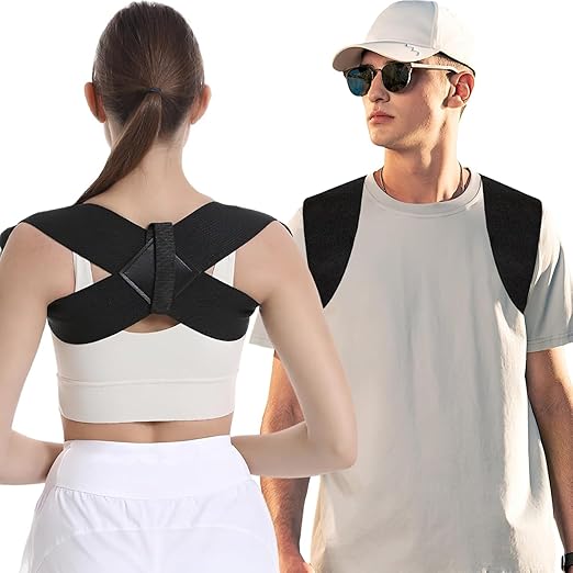 Posture Corrector for Women and Men, Adjustable Back Brace Support for Scoliosis, Hunchback Correction, Upper Spine & Shoulder Pain Relief (Medium)