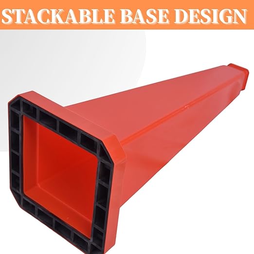 BESEA 6 Pack 36" Bright Orange Traffic Safety Cones with Weighted Base, High-Visibility Parking Cones for Driveways, Business Parking Lots, Garages, Indoor/Outdoor Use