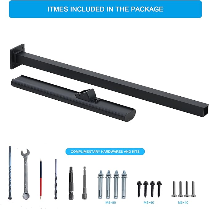 1 Step Handrail for Outdoor Steps, Premium Aluminum Alloy Railing Set, Porch Railing Kit,Free Installation Kits Included, Used Under Harsh Weather Conditions,Rust Free, for 1 Step.