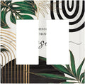 Boho Abstract Tropical Green Palm Leaf Mid Century Decorative Outlet Covers 2 Gang Double GFCI Rocker Electrical Wall Panels Light Switch Cover Plate for Office Home Decor