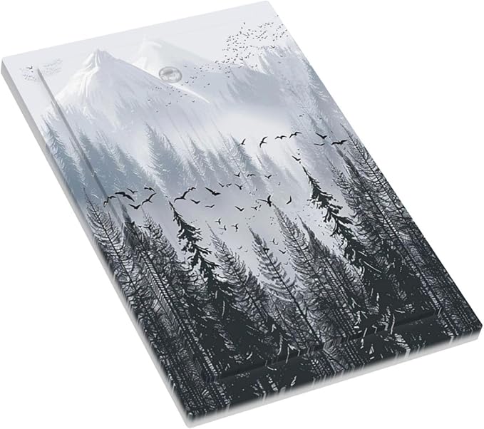 Misty Forest Nature Tree Mountain Birds Light Switch Cover Plate 1 Gang No Device Blank Electrical Wall Plates Faceplate Decorative Switch Plate for Bed Room Living Room Decor