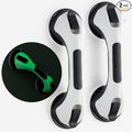 TAILI Shower Grab Bar Glow in The Dark, 2 Pack 12.2 in Grab Bars for Bathtubs and Showers, Shower Handle Shower Rail for Seniors and Elderly,Bathroom Safety Grip Removable No Drilling Waterproof Black