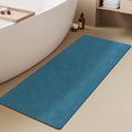 Bathroom Mat Quick Dry, Bathroom Rugs Non Slip Washable Thin Absorbent Bath Mat Fits Under Door Bathroom Floor Mat Perfect for Bath, Shower, or Sink 24"x70" Denim Blue
