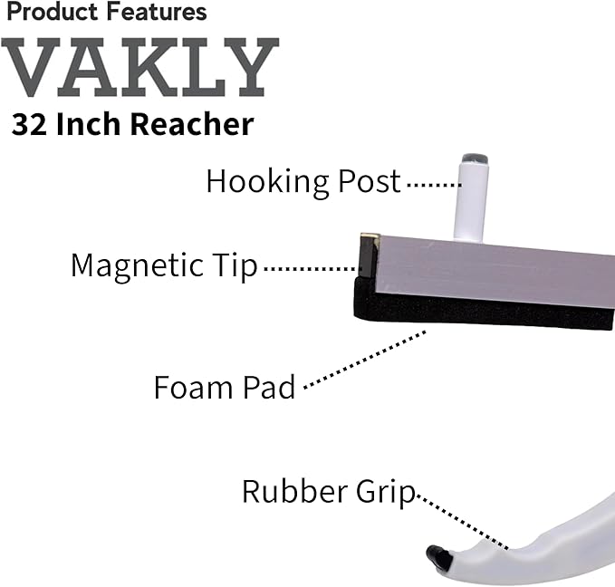 Extra Long Easy Grip Reacher Grabber Tool for Reaching 32 inch Light Weight Picker Upper Stick with Pull Trigger Handgrip, Hook and Magnetic Tip for Post Surgery, Seniors, Cleaning Trash (24)