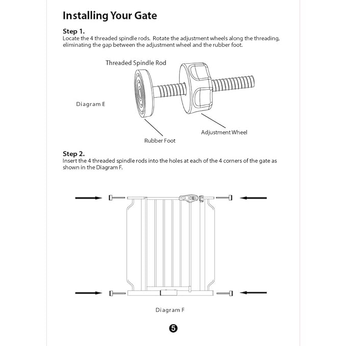 Vmaisi 8MM Pressure Gates Threaded Spindle Rods, Baby Gates Accessory Screw Bolts Kit Fit for All Pressure Mounted Walk Thru Gates 4 Pack
