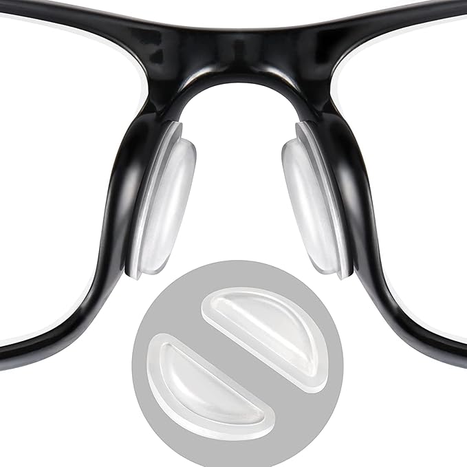 20 Pairs (Clear) SURMAP Eyeglass Nose Pads, Comfort Soft Silicone Glasses Nose Pad, Anti-Slip Heighten Air Chamber Glasses Grips for Eyeglasses and Sunglasses, Adhesive with Sticky Backing