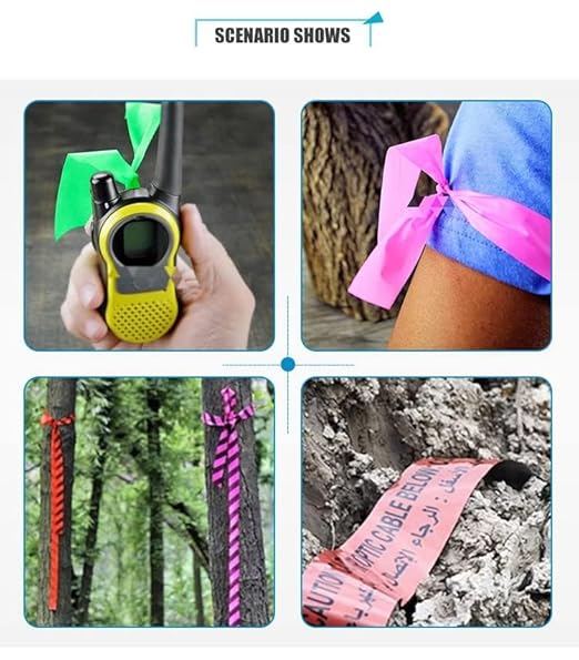White Flagging Tape, Surveyors Tape,1-3/16" × 300' Survey Tape,Tree Marking Ribbon,Non-Adhesive Plastic Ribbon,Trail Marking Tape