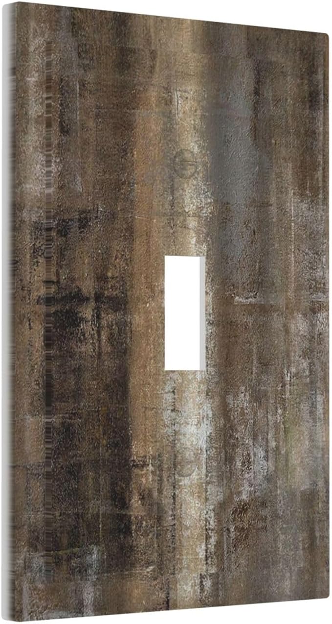 Decorative Light Switch Cover Old Vintage Copper Rustic Rusty Modern Tan Brown 1 Gang Single Toggle Device Electrical Faceplate Switchplates Decorator Outlet Wall Plate for Farmhouse Cabin