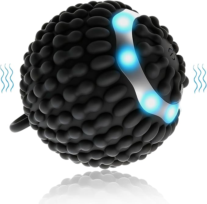 Physical Vibration Therapy Ball to Reduce Hand Tremors (Parkinson's) and Stress Relief, 4-Speed Rechargeable Vibrating Massage Ball for Arthritis, Senior-Friendly Home/Travel Aid Gifts