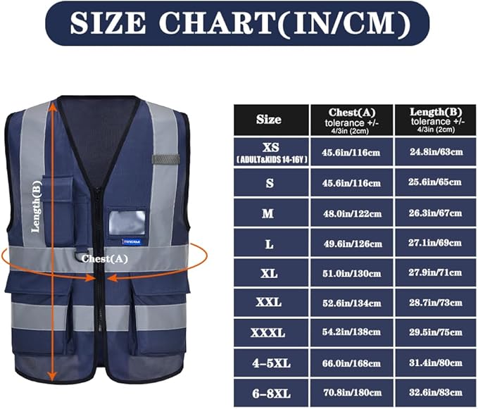 A-SAFETY XSmall navy reflective vest