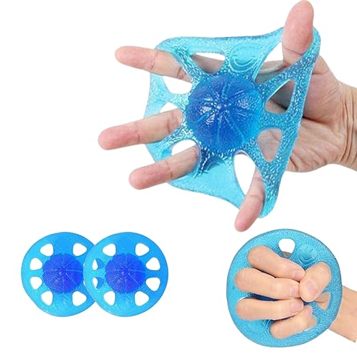 DEEYOTA Finger Exerciser & Hand Strengthener Rehab,Exercise Squeeze Ball for Hands,Hand Strength Trainer for Rehab,Arthritis,Carpal Tunnel(2 Pcs)