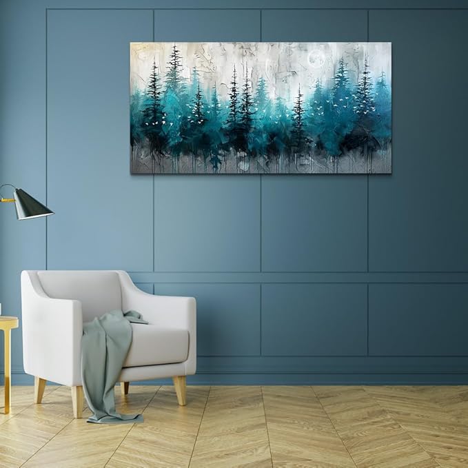 MHARTK66 Framed Canvas Wall Art For Living Room Wall Decor For Office Bedroom Decorations Black And White Abstract Wall Painting Forest Tree Textured Pictures Home Decor Artworks Ready to Hang