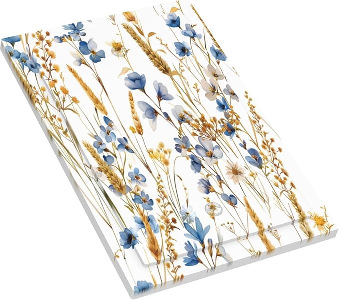 Vintage Wildflower Blue Gold Country Fall Wheat Floral Light Switch Cover Plate 1 Gang No Device Blank Electrical Wall Plates Faceplate Decorative Switch Plate Covers for Bedroom Living Room Decor