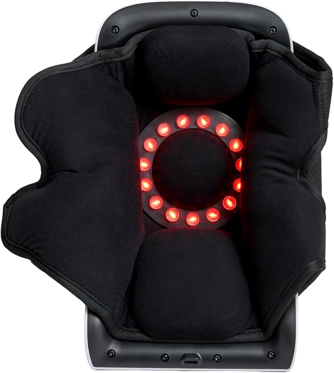 IdealProducts Knee Massager Pro+ with Heat, Red Light Therapy and Vibration, 6-in-1, Dual-Wavelength - Cordless, Portable, Adjustable Straps, Knee Pain Relief