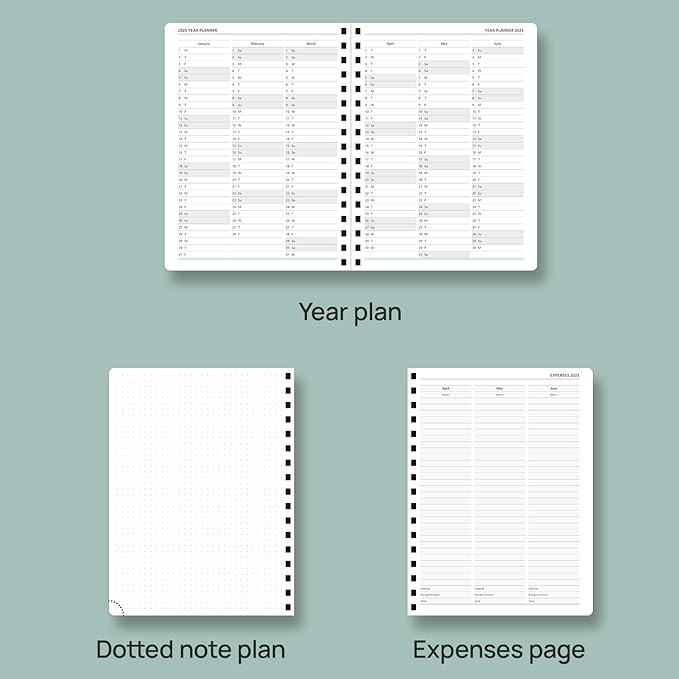 POPRUN Planner 2025-2026 (Medium - 6.5'' x 8.5'') Academic Weekly Calendar (July 2025 - June 2026) with Hourly Time Slots, Monthly Tabs, 100GSM Thick Papers, Spiral Leather Cover - Pink