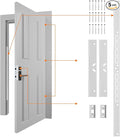 Door Armor MAX 5-Piece Kit - 46" Heavy Duty Steel Door Reinforcement System, Anti-Kick Security Plates for Jamb, Hinges & Lock, Easy 30-Min Install with Template, Corrosion Proof White