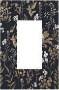 Decorative Outlet Covers Vintage Floral Wildflowers Plant 1 Gang Single Rocker Light Switch Cover Plate Wall Plates GFCI Faceplate for Bathroom Home Decor