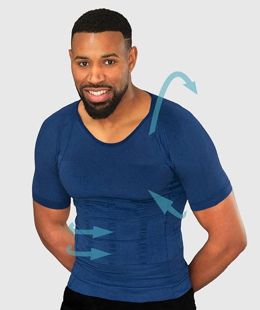 Curveless Men's Posture Corrector T-shirt | Anti Back Pain | Straightens Back and Shoulders | Compression | Undershirt | Short sleeves