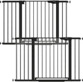 Cumbor 2 Pack 29.7"-48" Baby Gate for Stairs, Mom's Choice Awards Winner-Dog Gate for Doorways, Pressure Mounted Auto-Close Pet Gates for Dogs Indoor, Safety Child Gate with Easy Walk Thru Door,Black