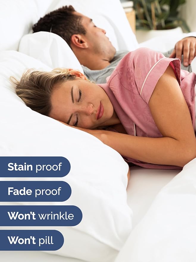 Extra Deep King Sheet Set - 6 Piece Breathable and Cooling Sheets - Hotel Luxury Bed Sheets Set - Easy & Secure Fit - Soft, Wrinkle Free and Comfy Sheets Set - White Sheet Set with Extra Deep Pockets