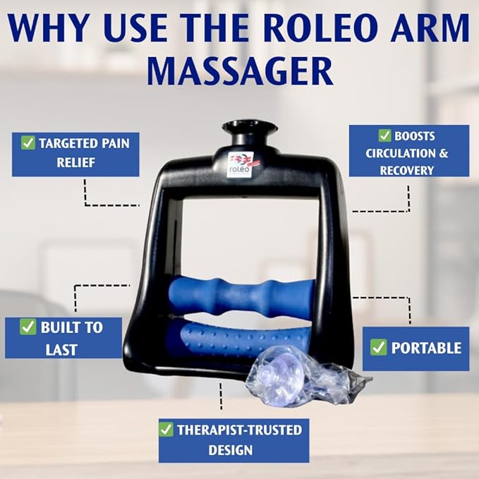 Roleo Arm and Hand Massager; Deep Tissue Forearm, Hand, and Wrist Pain Relief; Arm Roller; Portable. Strong Therapeutic Massage. Invented by a LIC. Massage Therapist. See Our Video. New Sleek Look