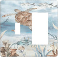 Outlet Covers Sea Turtle Coral Reef Nauticaltheme 1 Toggle 1 Rocker Combination Decorative Wall Plate Electrical Switch Plates Light Switch Cover Plate for Kids room Bathroom Decor