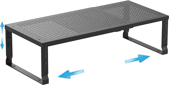 Expandable Spice Rack Kitchen Cabinet Shelf Organizer, Stackable Storage Shelves Racks, Adjustable Counter Shelving for Cabinets, Countertop, Cupboard,Pantry and More(1Pack/Black/Large)