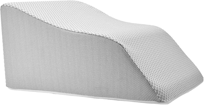 Lounge Doctor Elevating Leg Rest Wedge Pillow with Memory Foam, Light Blue, Small