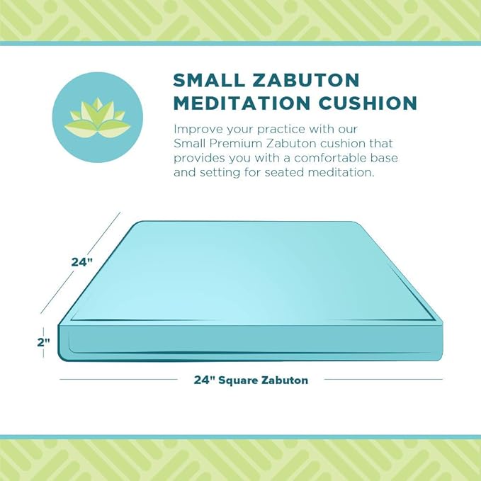 Zabuton Meditation Cushion for Workout - Supportive Yoga Floor Seat Cushion for Comfort & Posture Support - Natural Washable Cotton Fill kneeling Pad - Made in USA - Standard 24x24x2, Lhassa Gold