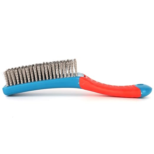 Wire Brushes for Rust Removal - Stainless Steel Wire Metal Brush for Cleaning Concrete, Paint Remover for Concrete & Grill Rust Remover with Ergonomic Handle (15.5x3.5cm)