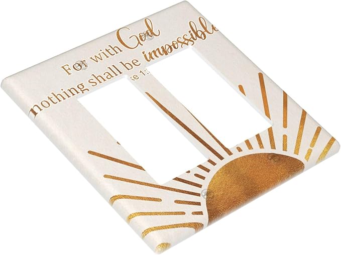 Mid Century Boho Sun Inspirational Quote Outlet Covers Double Rocker Light Switch Covers Decorative Abstract Gold Sunrise 2 Gang Gfci Wall Plate Electrical Receptacle Switchplate Bathroom Decor