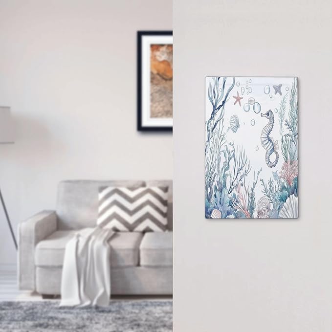 Light Switch Cover Plate Ocean Coral Seahorse Seashell Starfish 1 Gang No Device Blank Electrical Wall Plates Faceplate Decorative Switch Plate For Bathroom Home Decor