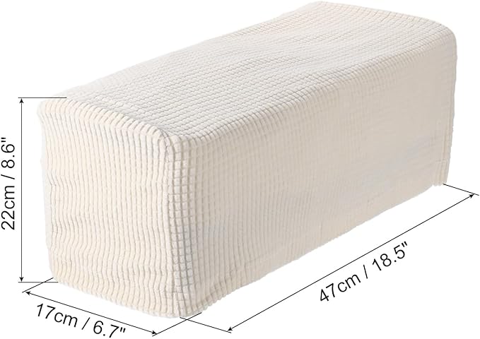 uxcell 2pcs Stretch Armrest Covers for Chairs/Sofas, Couch Arm Covers with Twist Pin, Furniture Protector Slipcovers White