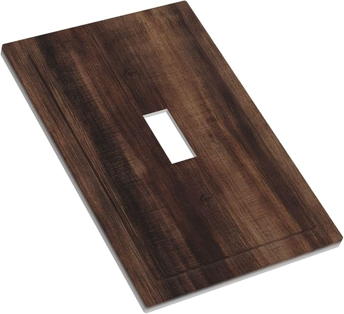 Decorative Light Switch Covers Rustic Farmhouse Brown Wood Barn Door 1 Gang Light Switch Cover Plate Single Toggle Wall Plate Outlet Covers Wall Plate Dimmer Faceplate for Bathroom Decor