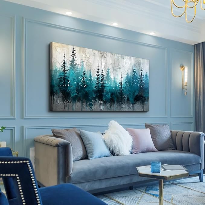 MHARTK66 Framed Canvas Wall Art For Living Room Wall Decor For Office Bedroom Decorations Black And White Abstract Wall Painting Forest Tree Textured Pictures Home Decor Artworks Ready to Hang
