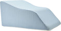 Lounge Doctor Elevating Leg Rest Wedge Pillow with Memory Foam, Light Blue, Medium