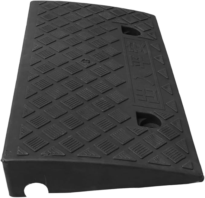 Rubber Threshold Ramp Mat 50X27X11Cm Black Portable Slope Ramp Cushion for Wheelchair Access and Home Steps for Mobility Assistance