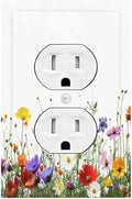 Outlet Covers Colorful Wildflowers Plant Floral Daisy 1 Gang Duplex Light Switch Cover Decorative Switch Plates Electrical Receptacle Faceplate Wall Plate For Bed Room Living Room Decor