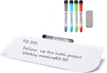TSJ OFFICE Glass Dry-Erase whiteboard - 16 X 6 Inches Tabletop Easel whiteboard with Stand, Desk Board Buddy for Artist, Teacher and Student