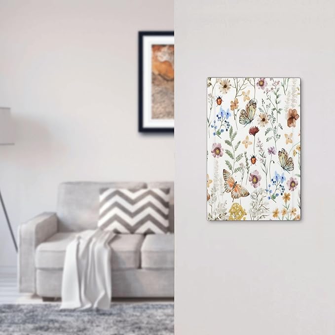 Boho Multicolor Flower Butterfly Insect Floral Light Switch Cover Plate 1 Gang No Device Blank Electrical Wall Plates Faceplate Decorative Switch Plate Covers for Bedroom Living Room Decor