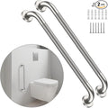32 Inch Anti Slip Shower Grab Bar, Munzong 2 Pack Stainless Steel Bathroom Grab Bar, Brushed Nickel Knurled Bathroom Balance Bar,Safety Hand Rail Support Handicap Elderly Senior Assist Bath Handle