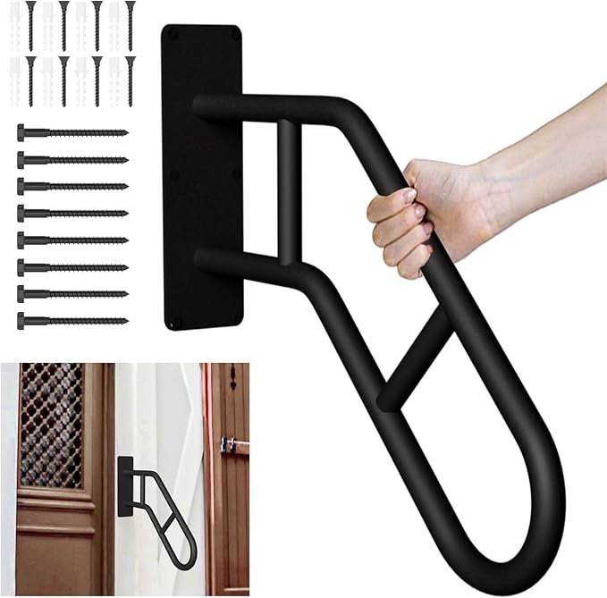 Upgrade Handrails for Outdoor Steps, 28.7” Safety Grab Bars for Stairs, Wall Mount Stainless U-Shaped Steel Handrail, Railings for 1-3 Steps Indoor for Elderly, Kids, Disabled, Pregnant Women