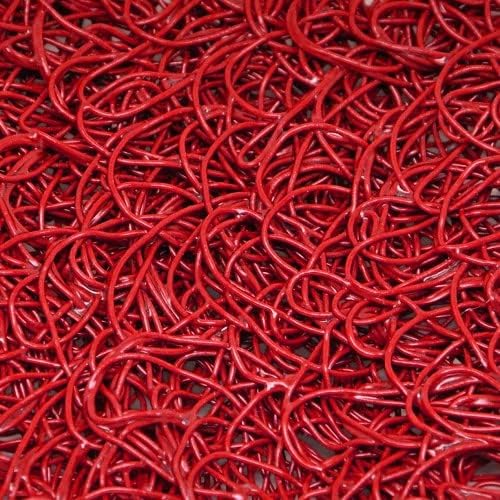 American Floor Mats Vinyl Mesh Heavy-Duty Entrance Red 3' x 5' Scraper Mat Without Backing/Borders - Drainable